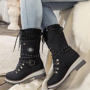 Women’s Comfort Knitted Calf Boots
